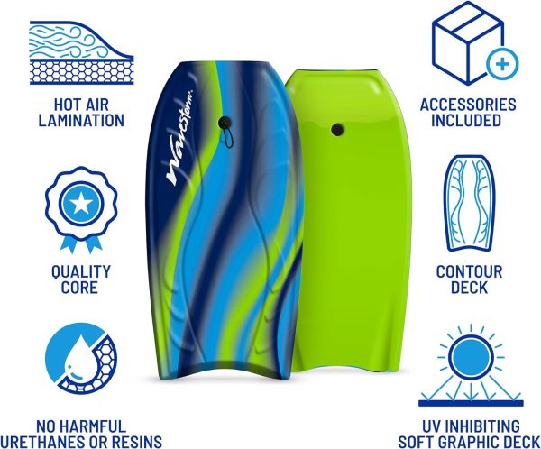 specifications for the green wavestorm bodyboard