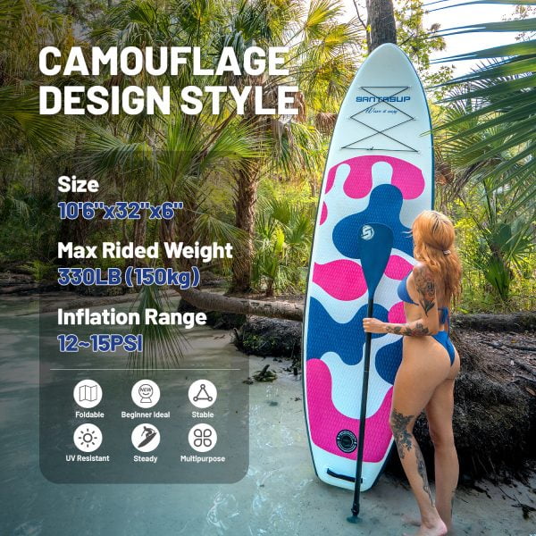 camouflage design style berry blue color paddle board