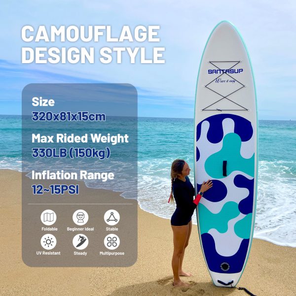 camouflage design style mint green color paddle board