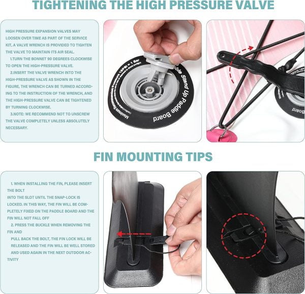 fin mounting tips and tightening the high pressure valve